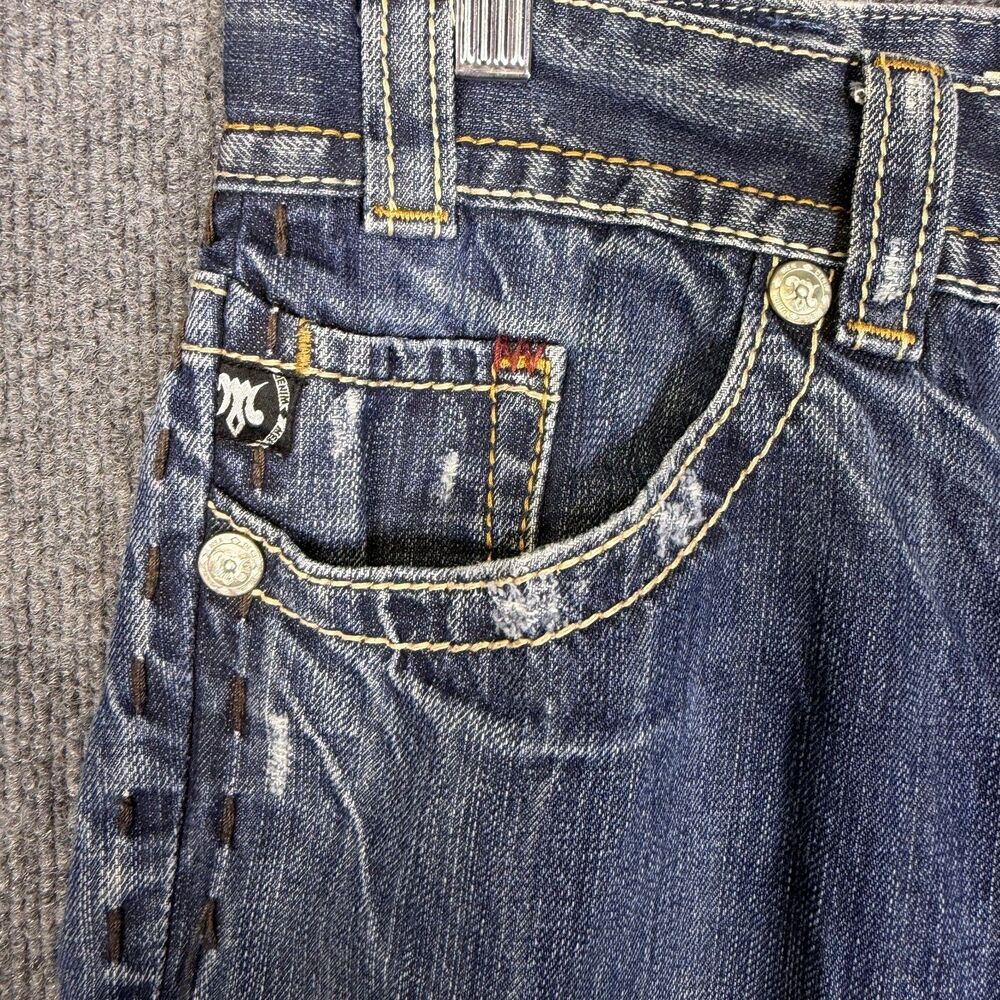 MEK Denim Mens Henderson Jeans 31x32 Straight Leg Medium Wash Button Fly - Picture 12 of 16